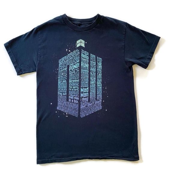Doctor Who Graphic Short Sleeve Tee Shirt Navy Blue S - Picture 1 of 12